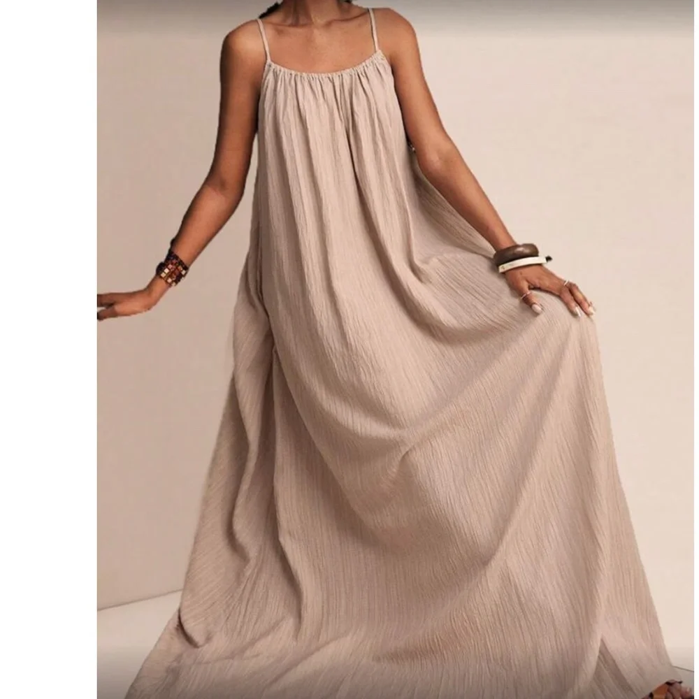 Comfy khaki cami maxi dress